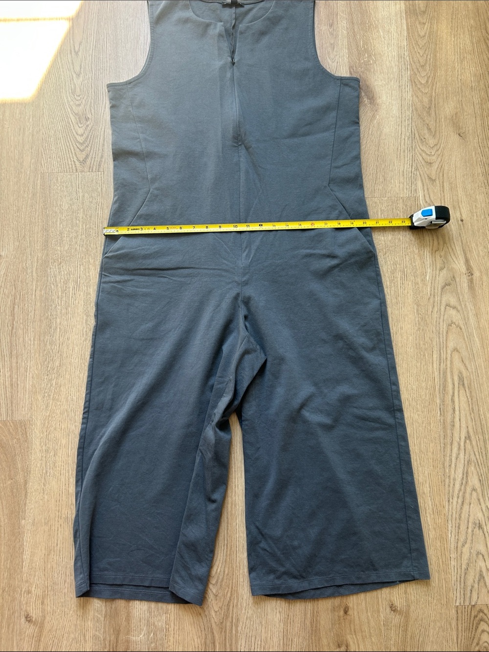 EILEEN FISHER Organic Cotton Sleeveless Cropped Gray Ponte Jumpsuit Size Medium - Picture 10 of 10